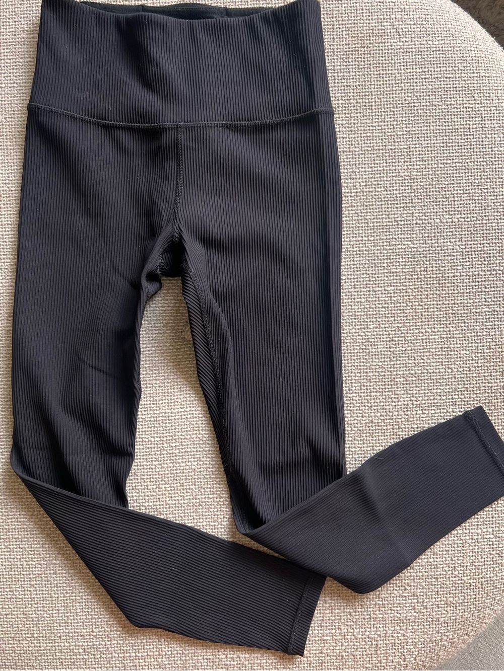 Athleta Black Ribbed High-Rise Leggings Small